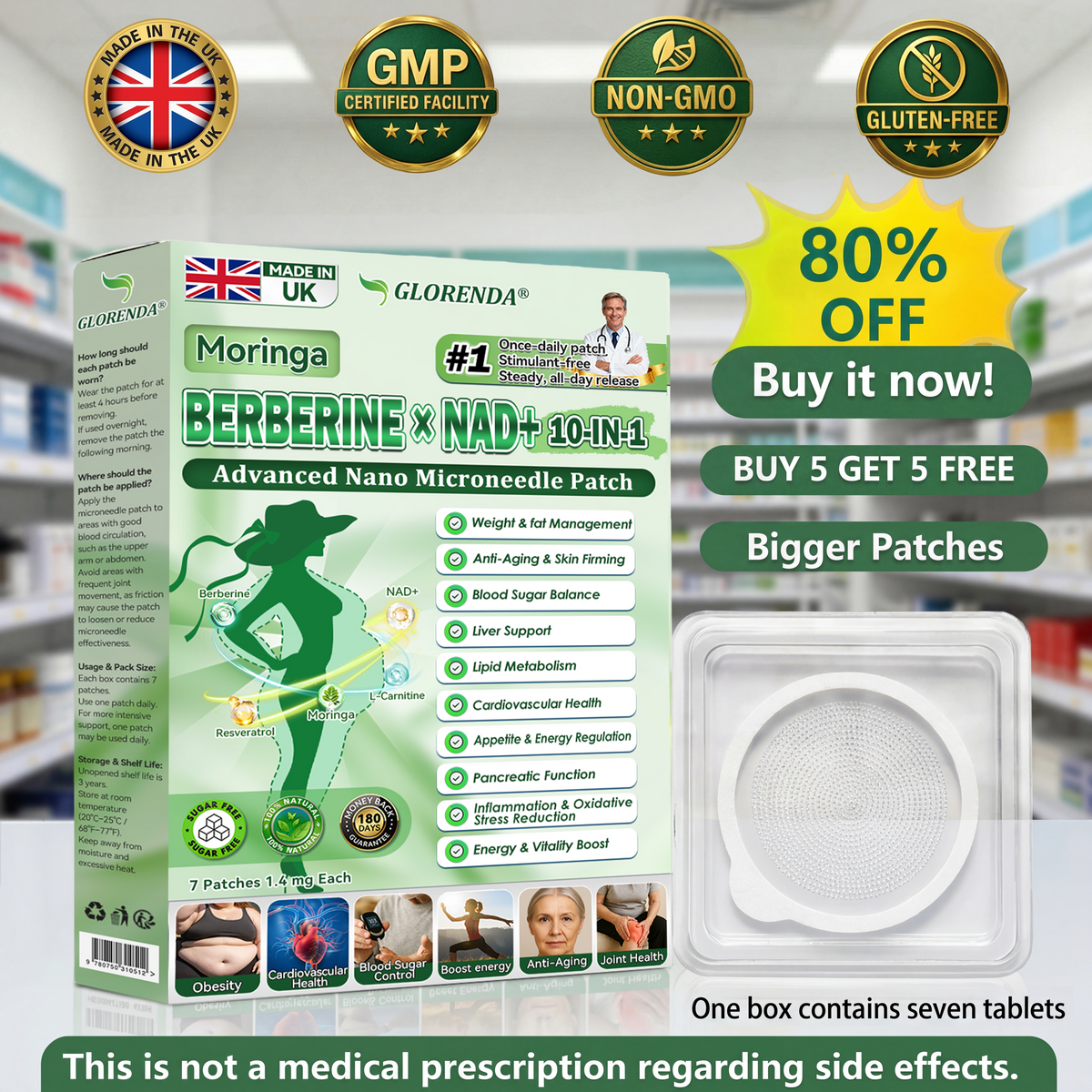 🇬🇧𝑶𝒇𝒇𝒊𝒄𝒊𝒂𝒍 𝑺𝒕𝒐𝒓𝒆  | 🌿😊𝐆𝑳𝑶𝗥𝗘𝗡𝘿𝘼® 𝙈𝒐𝒓𝒊𝒏𝒈𝗮 · 𝗕𝗲𝗿𝗯𝐞𝐫𝐢𝐧𝙚 × 𝙉𝑨𝑫+ 𝟏𝟎-𝙞𝙣-1 𝘼𝒅𝒗𝒂𝒏𝒄𝒆𝐝 𝐍𝐚𝐧𝙤 𝙈𝙞𝙘𝙧𝙤𝙣𝒆𝒆𝒅𝒍𝐞 𝐏𝐚𝐭𝙘𝙝(𝐉𝐮𝐬𝐭 𝐨𝐧𝐜𝐞 𝐚 𝐝𝐚𝐲, 𝐯𝐢𝐬𝐢𝐛𝐥𝐞 𝐜𝐡𝐚𝐧𝐠𝐞𝐬 𝐢𝐧 𝟕 𝐝𝐚𝐲𝐬） ✅ 𝐅𝐨𝐫 𝐨𝐛𝐞𝐬𝐢𝐭𝐲, 🅛🅞🅞🅢🅔 🅢🅚🅘🅝,𝐝𝐢𝐚𝐛𝐞𝐭𝐞𝐬, 𝐬𝐥𝐞𝐞𝐩 𝐚𝐩𝐧𝐞𝐚, 𝐣𝐨𝐢𝐧𝐭 𝐢𝐬𝐬𝐮𝐞𝐬, 𝐚𝐧𝐝 𝐦𝐨𝐫𝐞