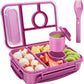 Bento Box Lunch Box Kids,Lunch Containers for Kids/Toddler,5 Compartments Bento Lunch Box for Kids with Sauce Vontainers,Microwave & Dishwasher & Freezer Safe,Bpa-Free(Blue)